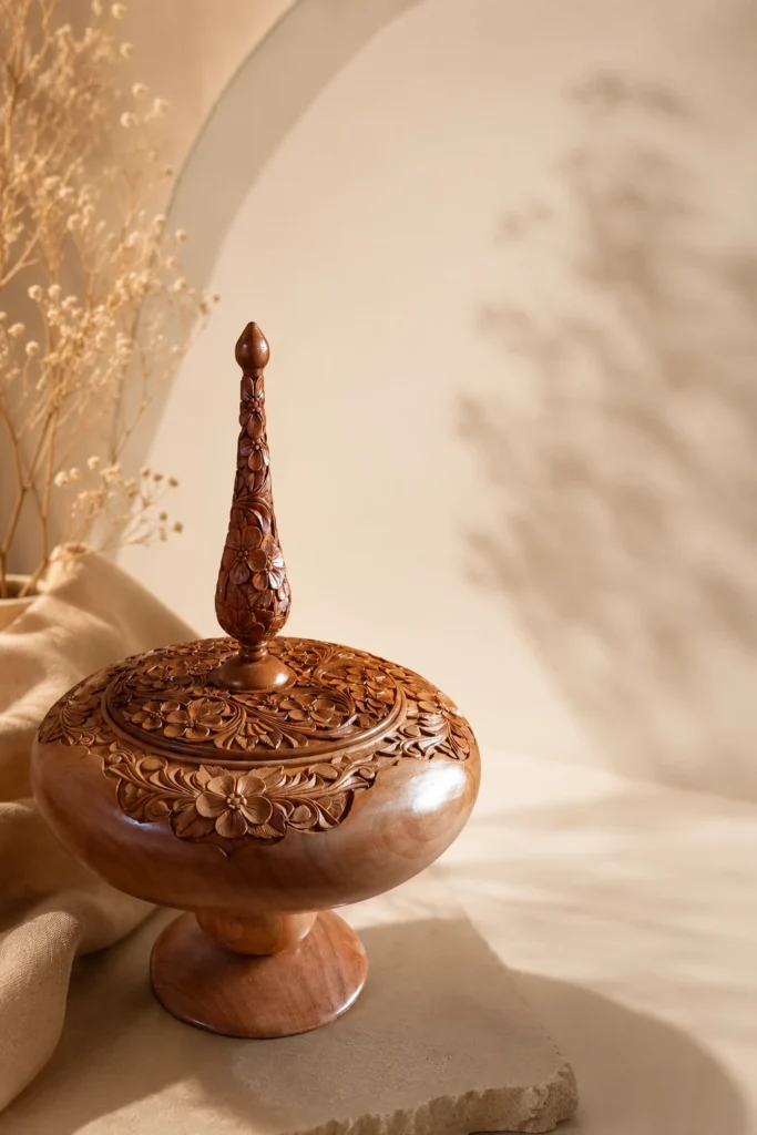 شکلاتخوری چوبی منبتکاری شده