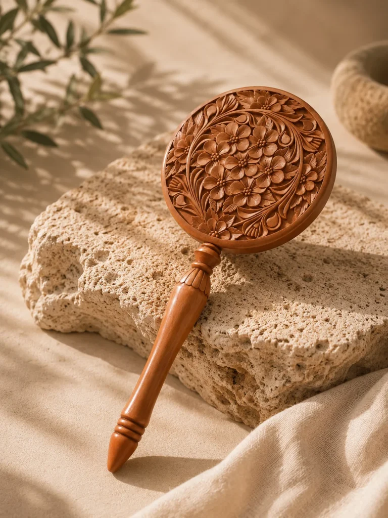 آینه دسته دار منبتکاری شده مدل بهار